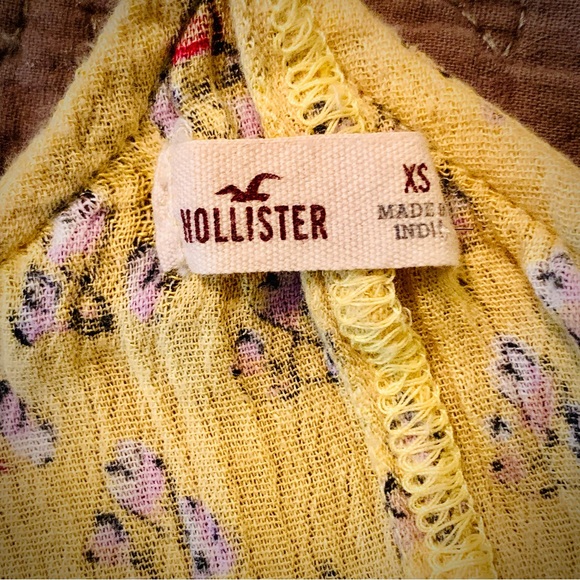 Hollister Women Bohemian Racerback Top XS Yellow Aztec Boho Spaghetti Strap Tank - Picture 6 of 7